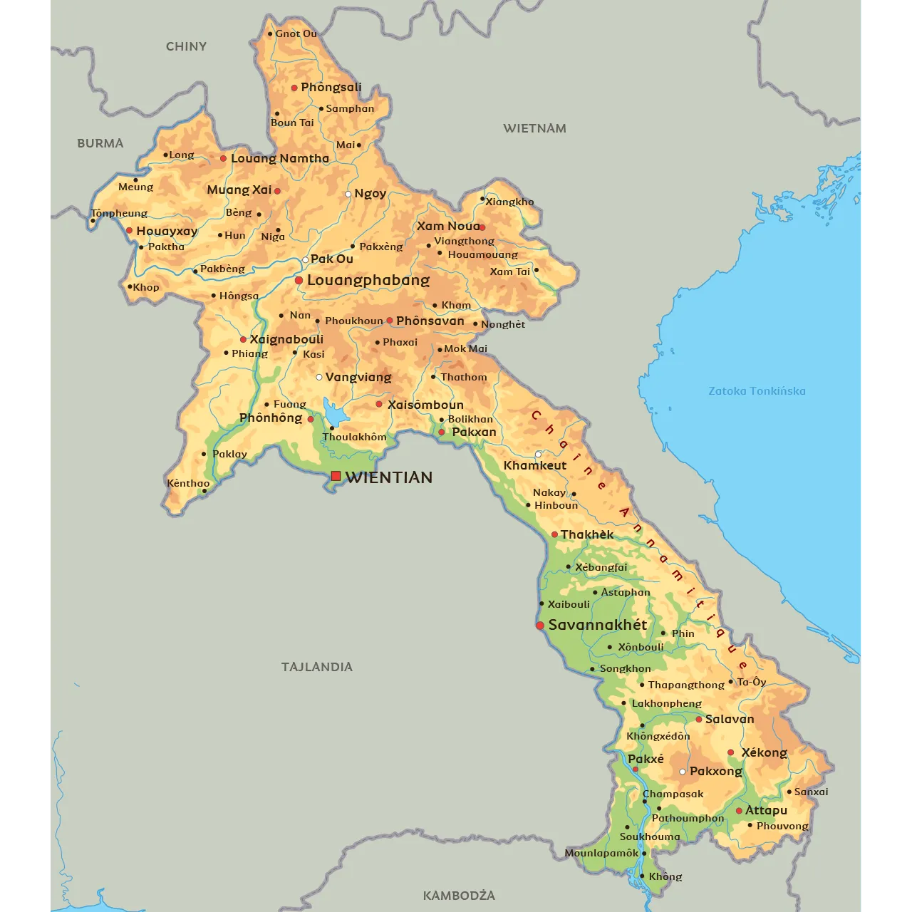 Mapa Laosu mapa-laosu