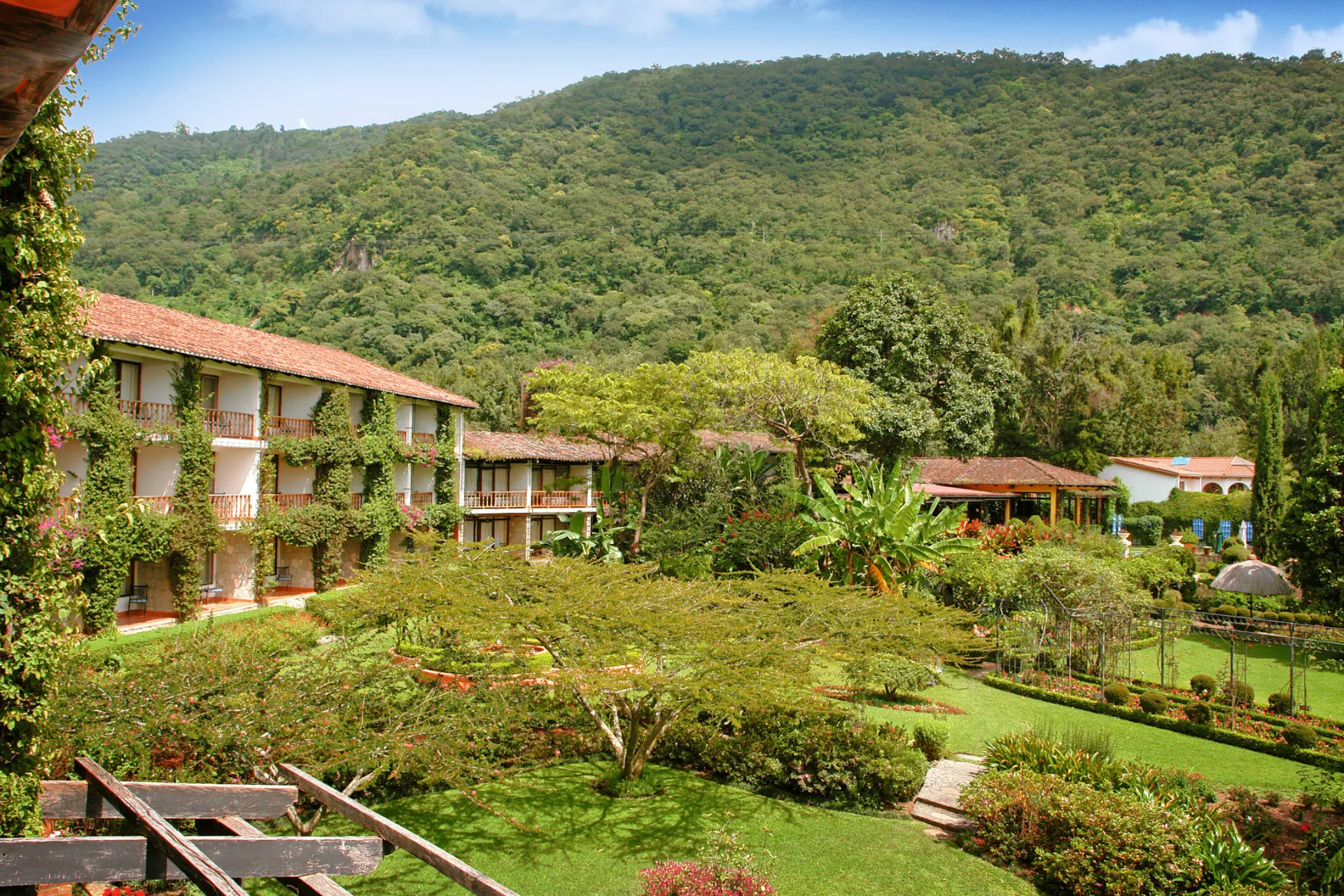 Ogród przed Hotelem Atitlán Ogród przed Hotelem Atitlán