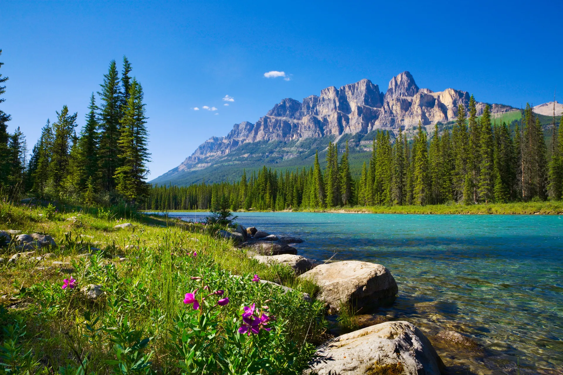 Castle Mountain w Parku Narodowym Banff, Alberta, Kanada Castle Mountain w Parku Narodowym Banff, Alberta, Kanada