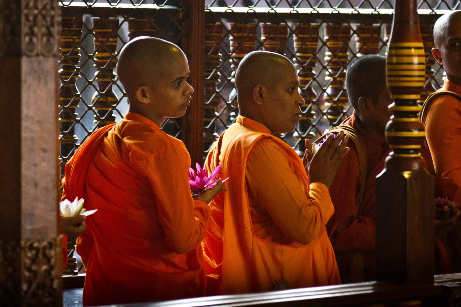 Mnisi w Świątyni Zęba, Kandy