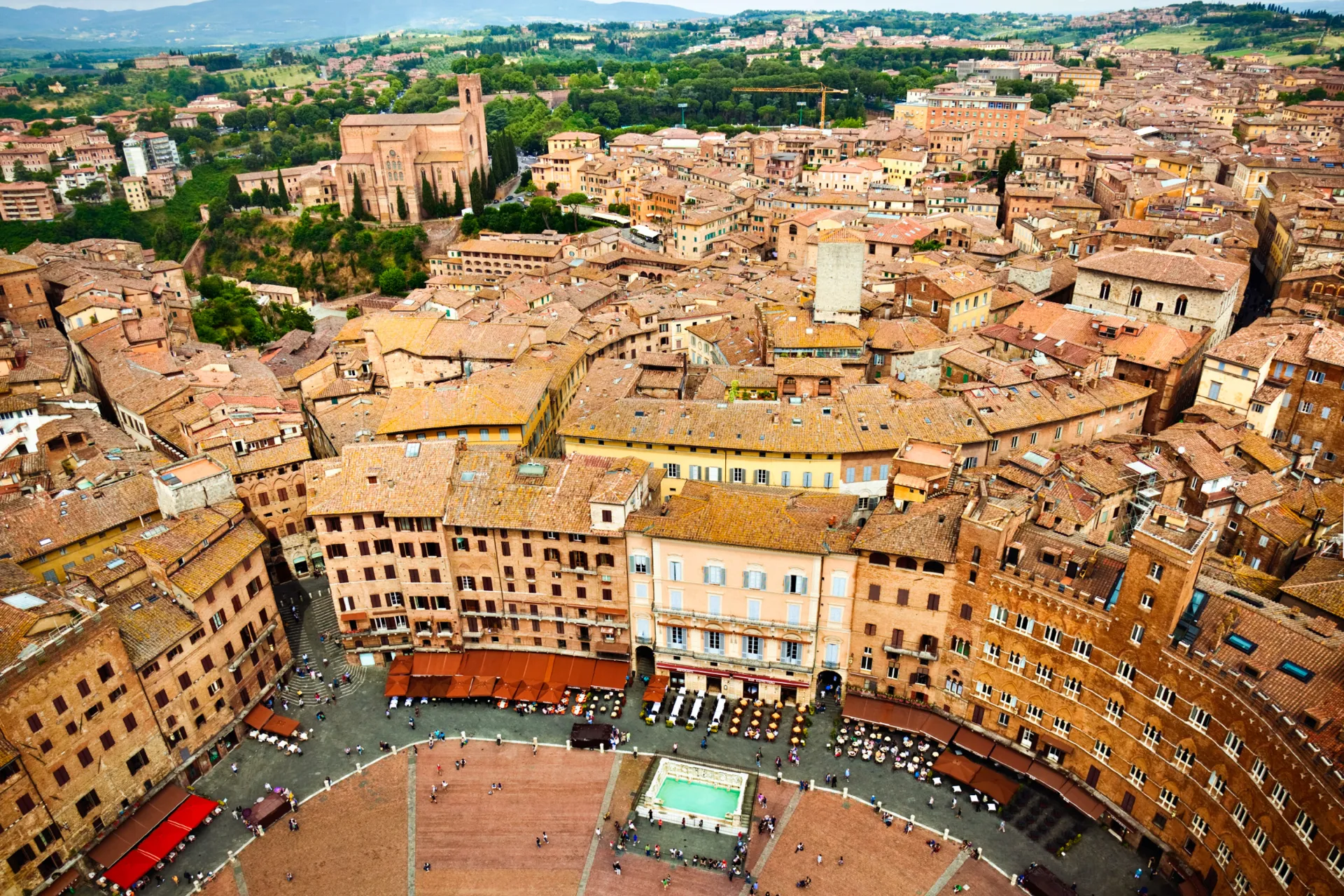Widok na Sienę i Piazza del Campo Widok na Sienę i Piazza del Campo