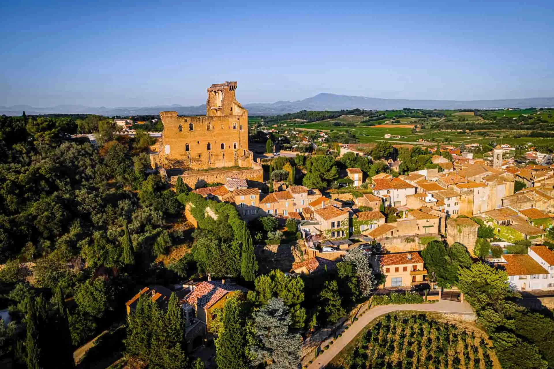Châteauneuf-du-Pape widziane z powietrza