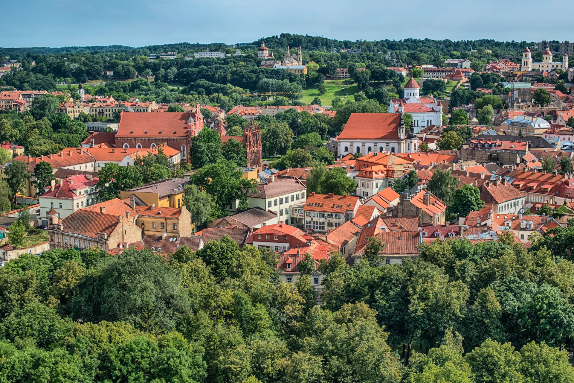Widok na historyczne stare miasto w Wilnie Widok na historyczne stare miasto w Wilnie