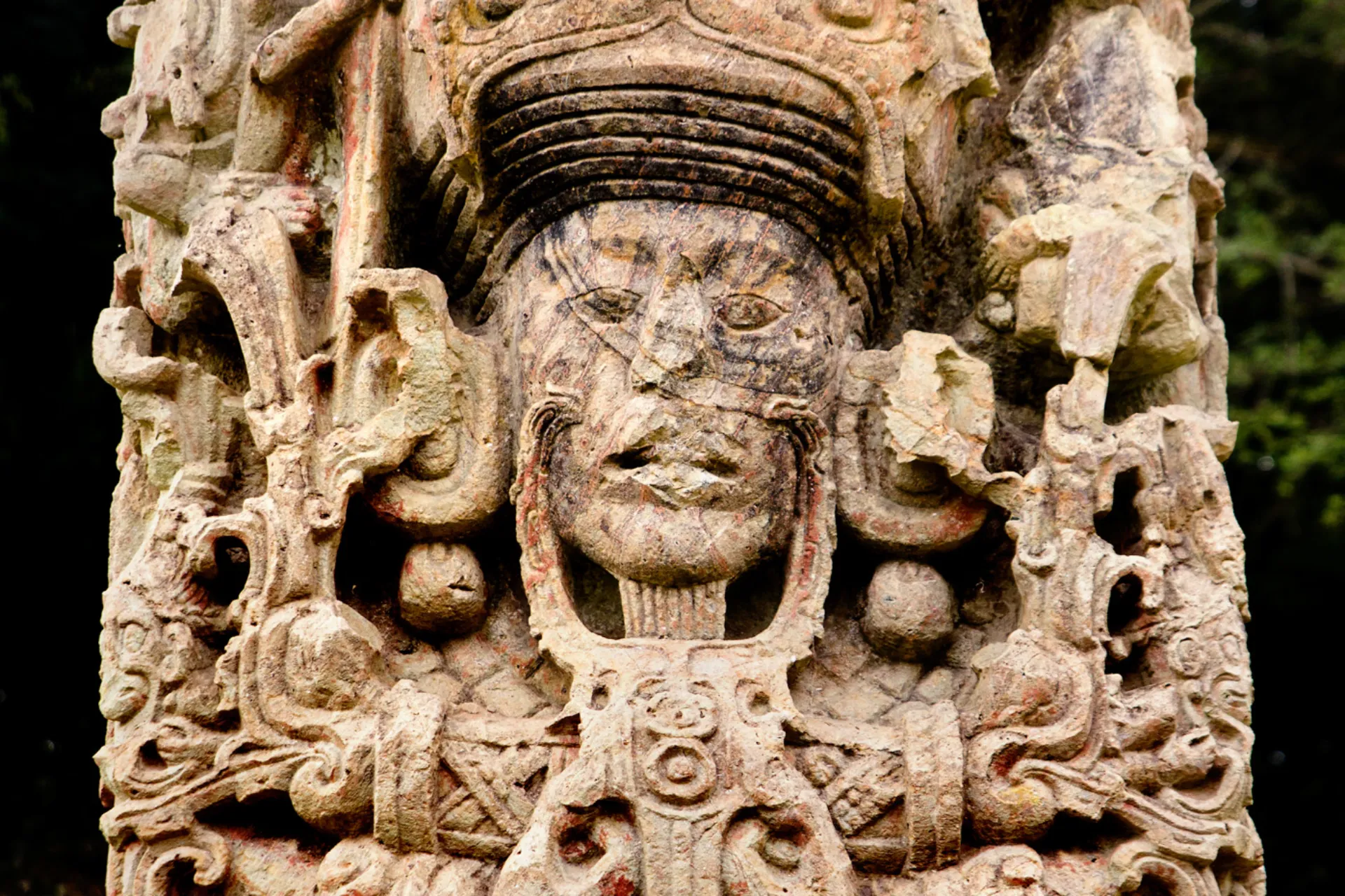 Szczegółowy stel Majów z Copán Szczegółowy stel Majów z Copán