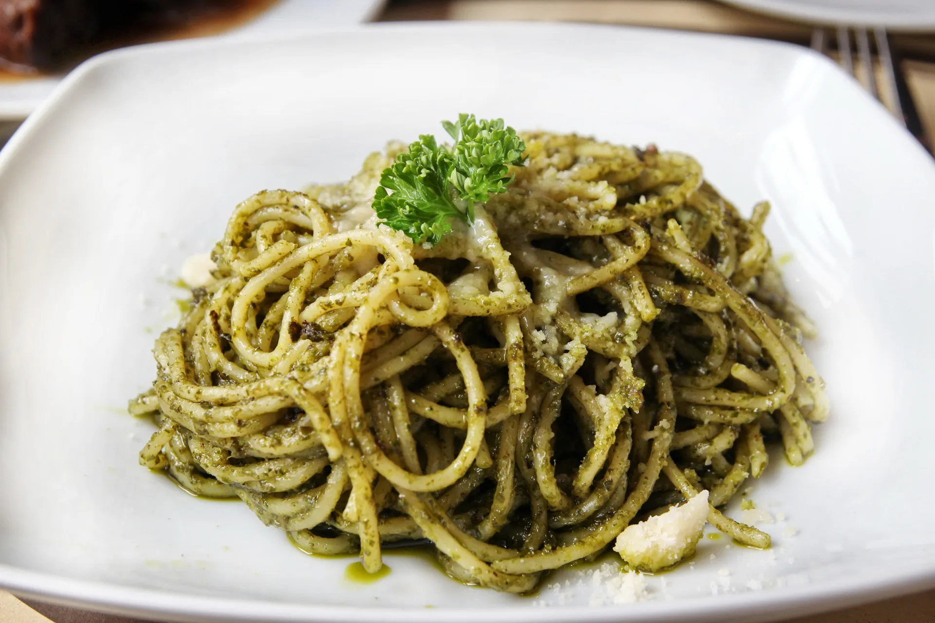 Pasta z pesto i odrobiną zielonego Pasta z pesto i odrobiną zielonego