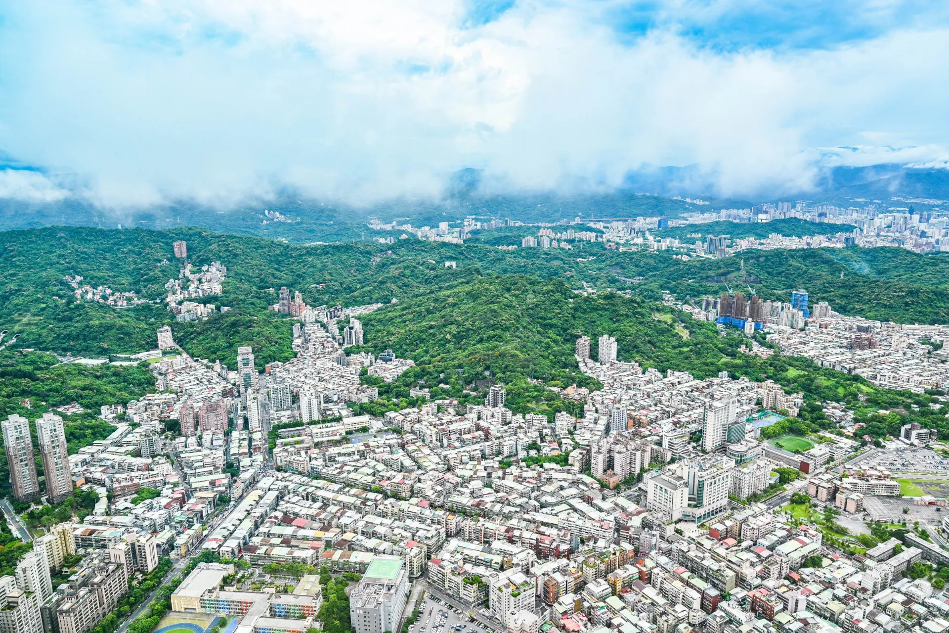 Widok z obserwatorium w Tajpeju Widok z obserwatorium w Tajpeju