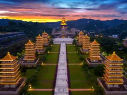 Muzeum Buddy Fo Guang Shan o wschodzie słońca Muzeum Buddy Fo Guang Shan o wschodzie słońca