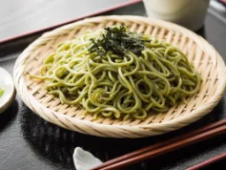 Cha soba – zimne japońskie makarony z zieloną herbatą i nori