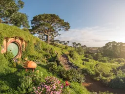 Plan filmowy Hobbiton w Matamata – jedno z najbardziej ikonicznych miejsc z filmów "Hobbit" Plan filmowy Hobbiton w Matamata – jedno z najbardziej ikonicznych miejsc z filmów "Hobbit"