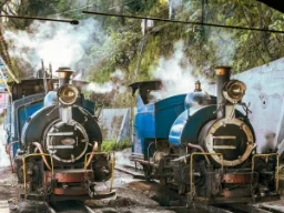 Darjeeling Toy Train kursuje z New Jalpaiguri u podnóża Himalajów do Darjeeling na wys. ok. 2 000 m - ok. 88 km Darjeeling Toy Train kursuje z New Jalpaiguri u podnóża Himalajów do Darjeeling na wys. ok. 2 000 m - ok. 88 km