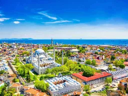 Meczet Sulejmana z widokiem na Stambuł i Morze Marmara