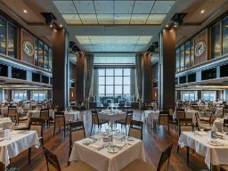 Największa restauracja (The Manhattan Room) na Norwegian Epic może pomieścić około 560 osób Największa restauracja (The Manhattan Room) na Norwegian Epic może pomieścić około 560 osób