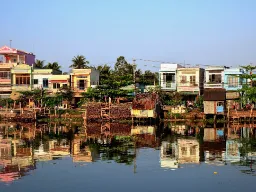 Rzeka Mekong w delcie Mekongu w południowym Wietnamie Rzeka Mekong w delcie Mekongu w południowym Wietnamie