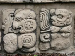 Glify Majów wyryte w kamieniu w Copán, Honduras Glify Majów wyryte w kamieniu w Copán, Honduras