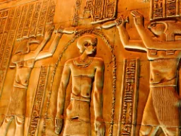 Płaskorzeźba rytualna ze świątyni Kom Ombo w Luksorze Płaskorzeźba rytualna ze świątyni Kom Ombo w Luksorze