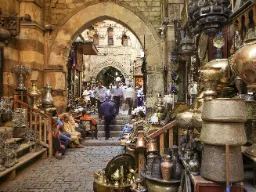 Bazar Khan el-Khalili w Kairze Bazar Khan el-Khalili w Kairze