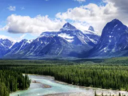 Krajobraz górski w Parku Narodowym Jasper, Alberta Krajobraz górski w Parku Narodowym Jasper, Alberta