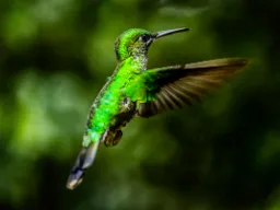 Zielony koliber w Kostaryce z 25–50 uderzeniami skrzydeł na sekundę Zielony koliber w Kostaryce z 25–50 uderzeniami skrzydeł na sekundę