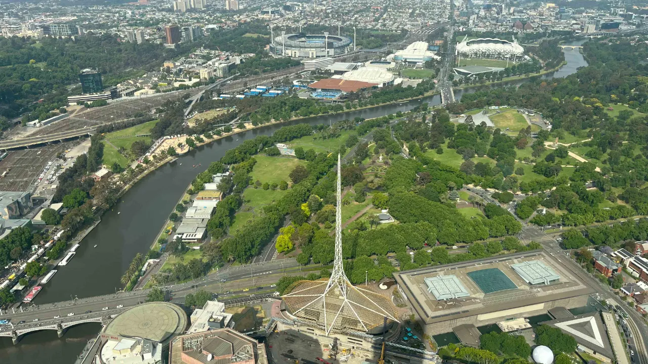 Widok na Melbourne z Eureka Skydeck Widok na Melbourne z Eureka Skydeck