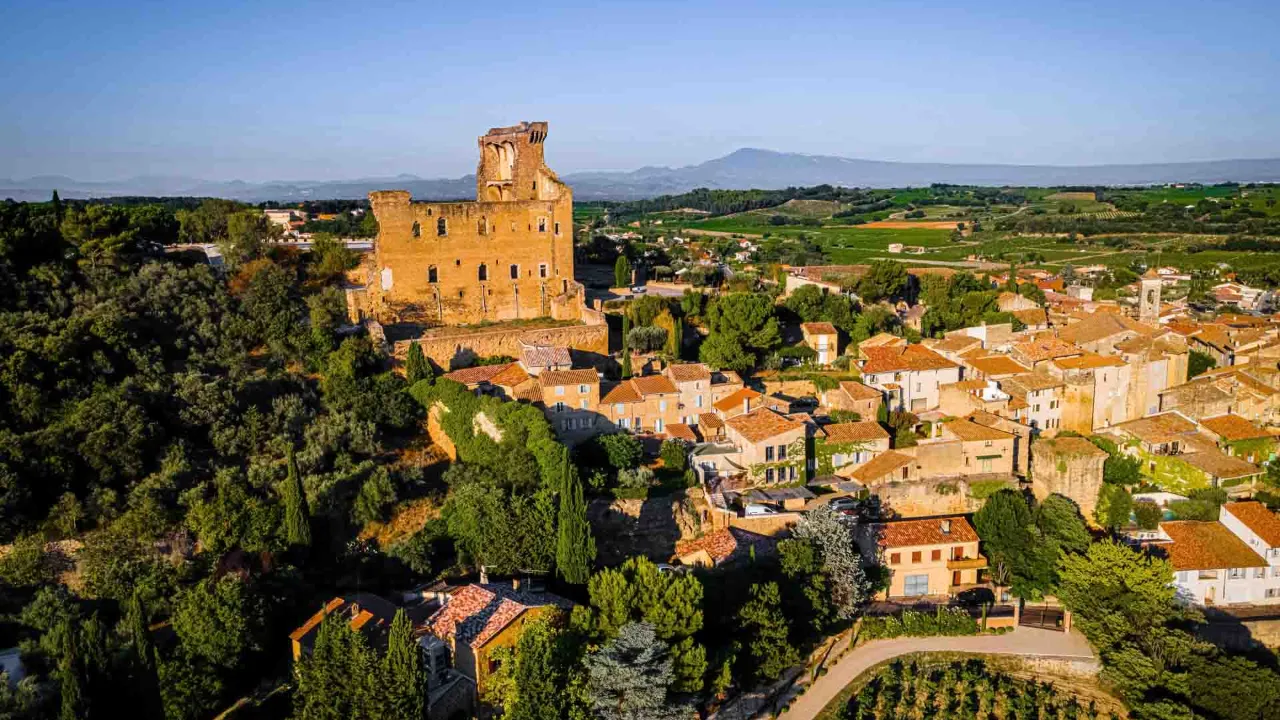 Châteauneuf-du-Pape widziane z powietrza
