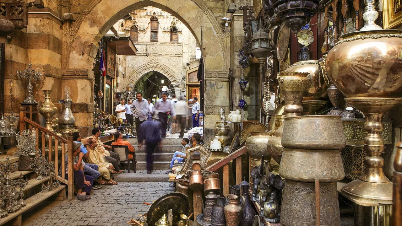 Bazar Khan el-Khalili w Kairze Bazar Khan el-Khalili w Kairze